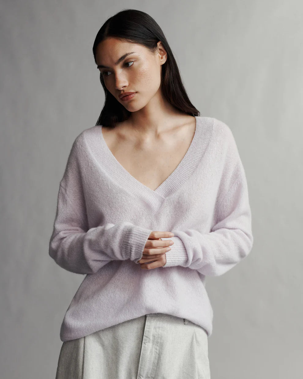 Deep v neck sweater best sale