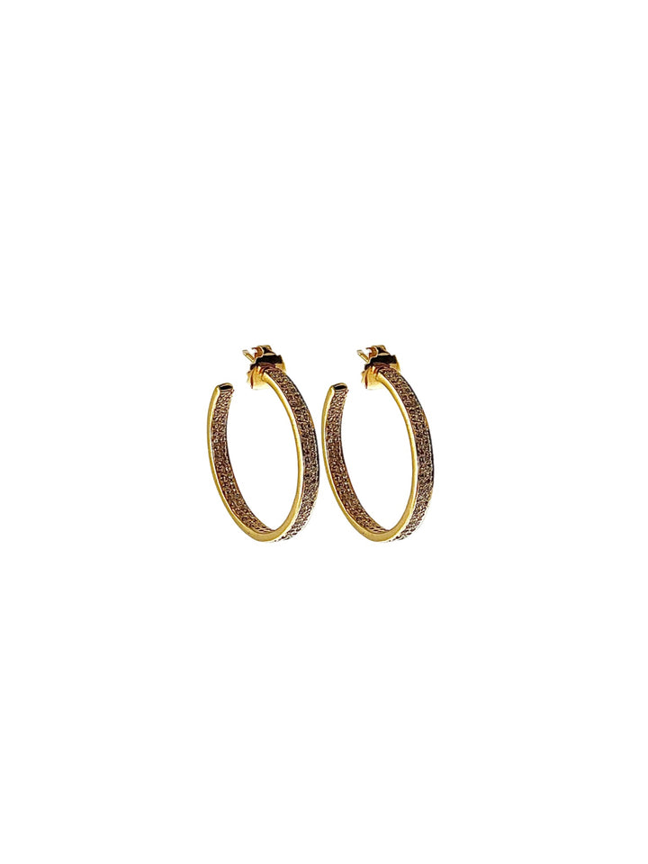 The Woods Fine Jewelry Small Double Pave Hoop Earrings