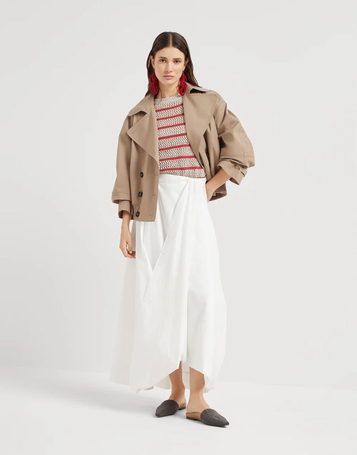 BRUNELLO STRIPED LINEN SWEATER