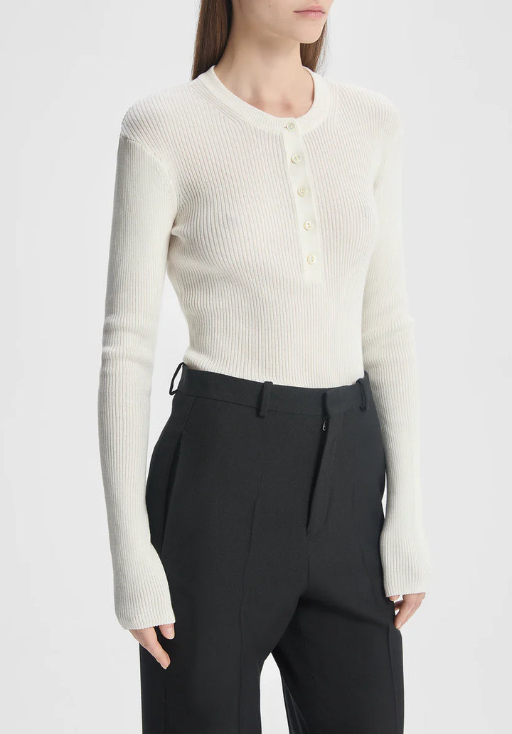 BITE STUDIOS LONE BUTTONED RIB KNIT