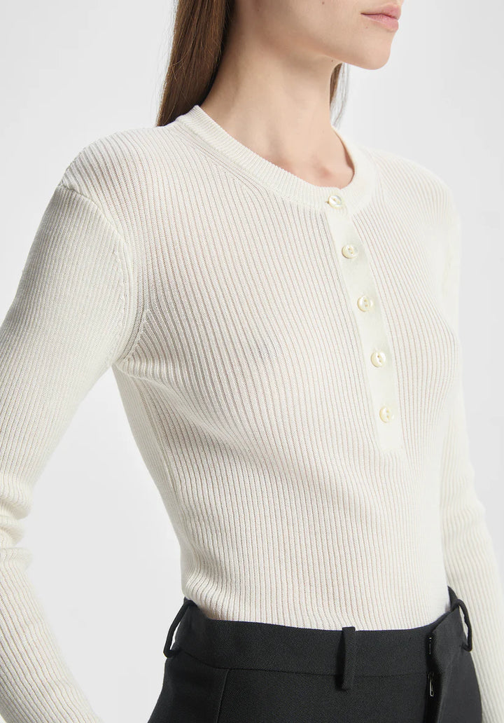 BITE STUDIOS LONE BUTTONED RIB KNIT