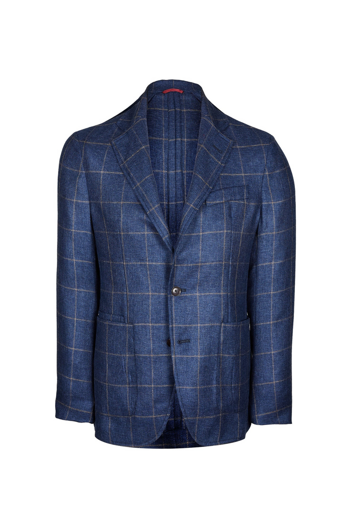 Luciano Barbera Cashmere Window Pane Jacket