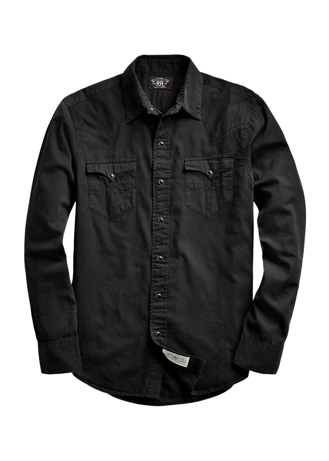 RRL Black Twill Western Shirt