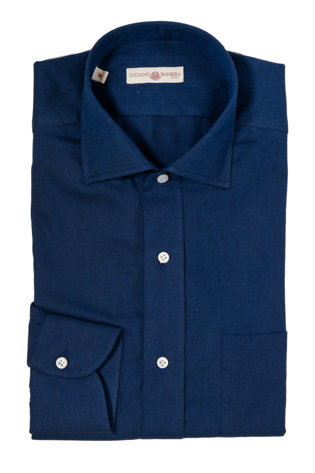 Luciano Barbera Blue Twill Shirt