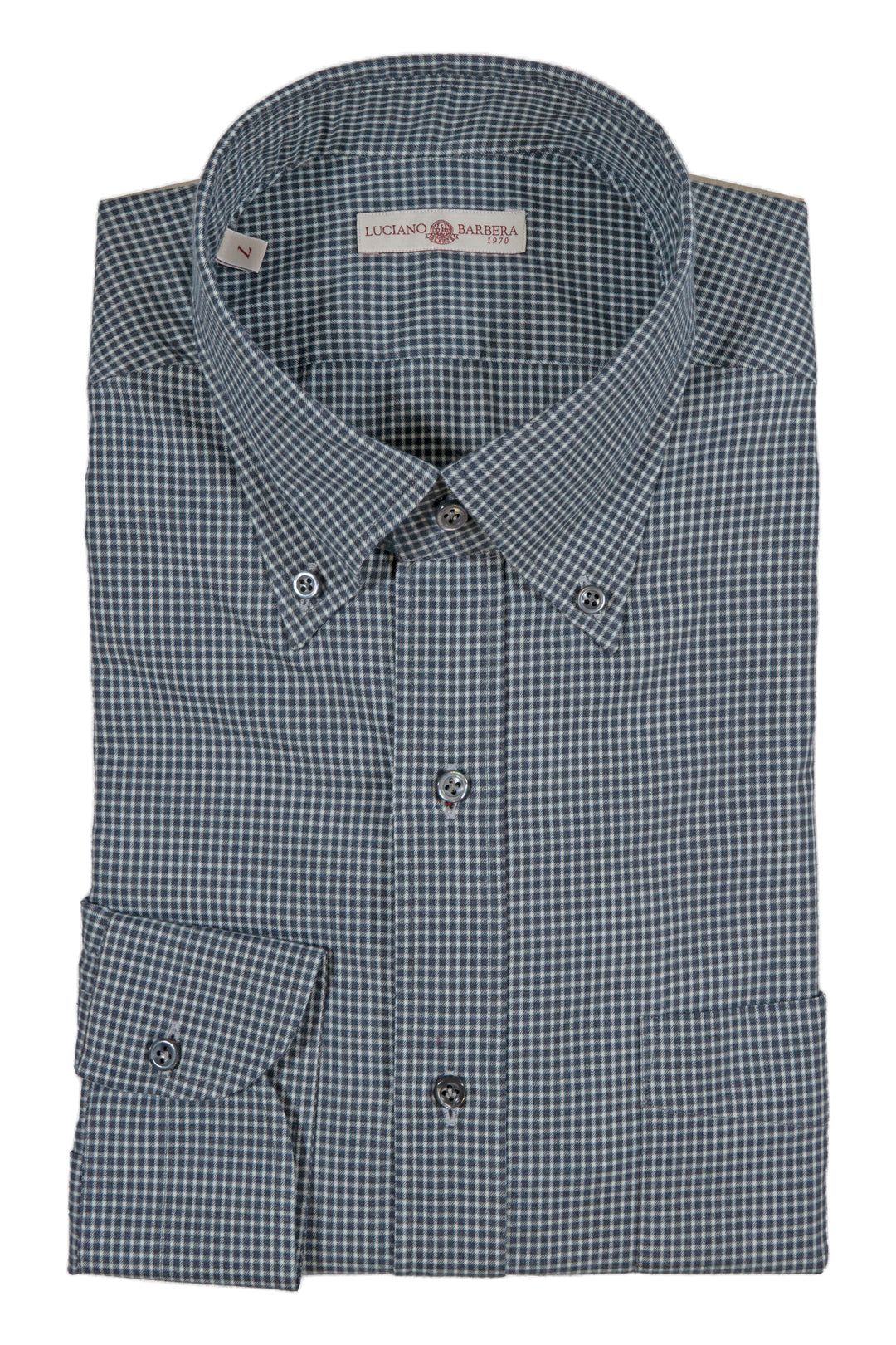 Luciano Barbera Charcoal Mini Check Shirt