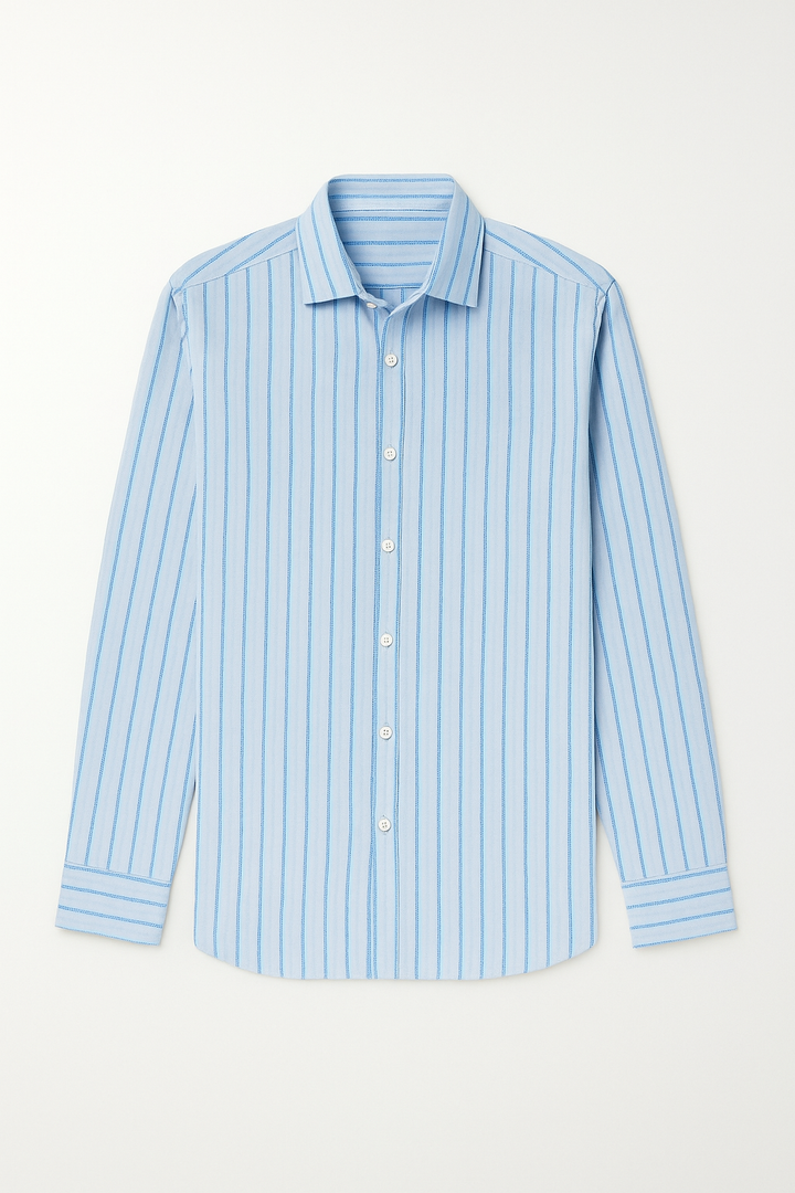 MASSIMO ALBA BLUE STRIPED SHIRT