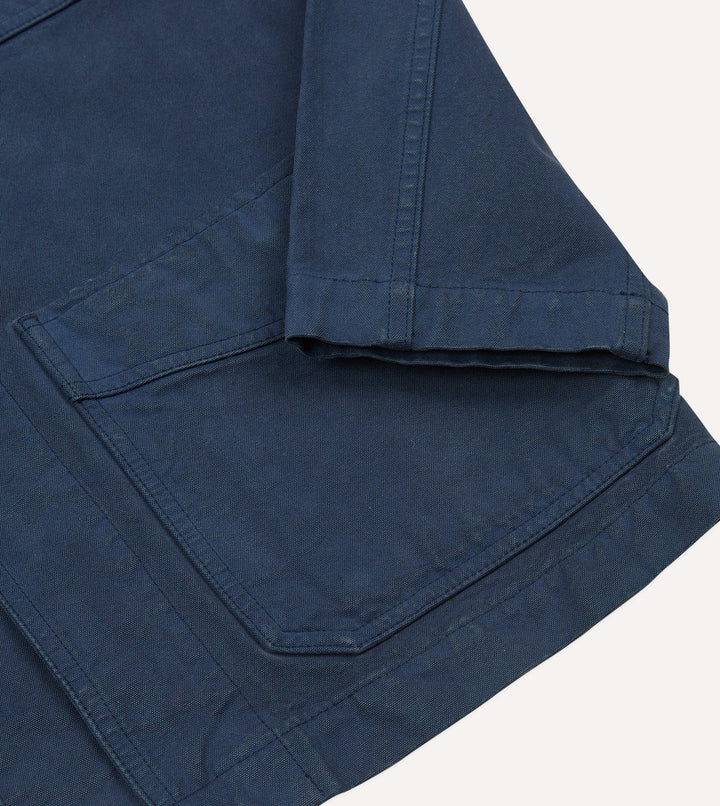 DRAKE'S NAVY cotton FIVE-POCKET CHORE JACKET