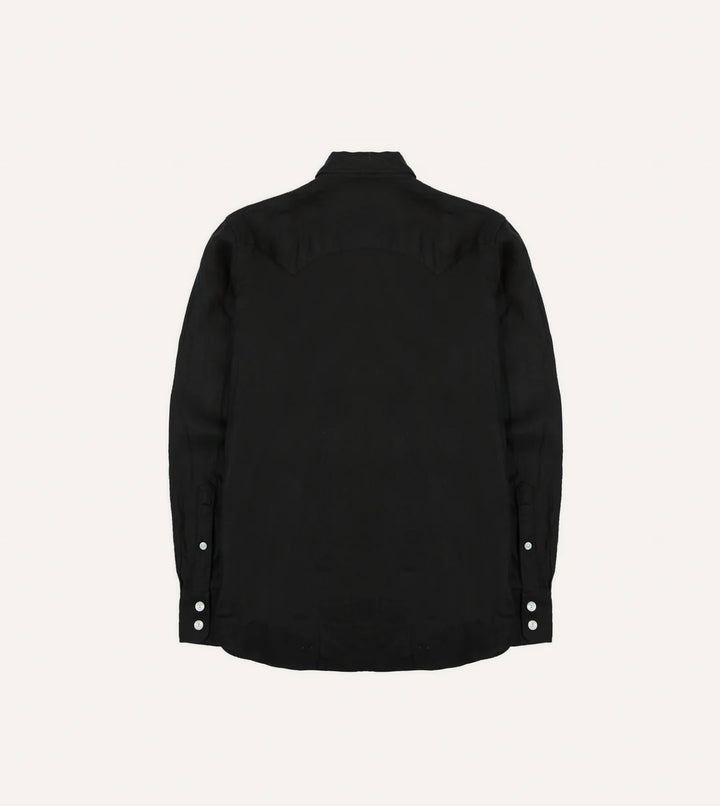 DRAKE'S LINEN WESTERN SHIRT