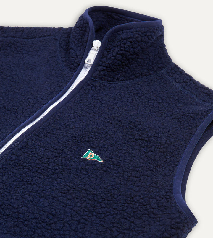 DRAKE'S BOUKLE WOOL ZIP FLEECE VEST