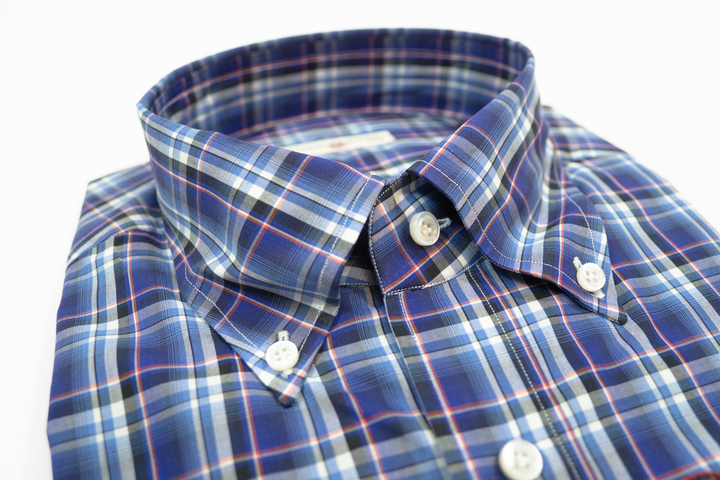 LUCIANO BARBERA BLUE PLAID SHIRT