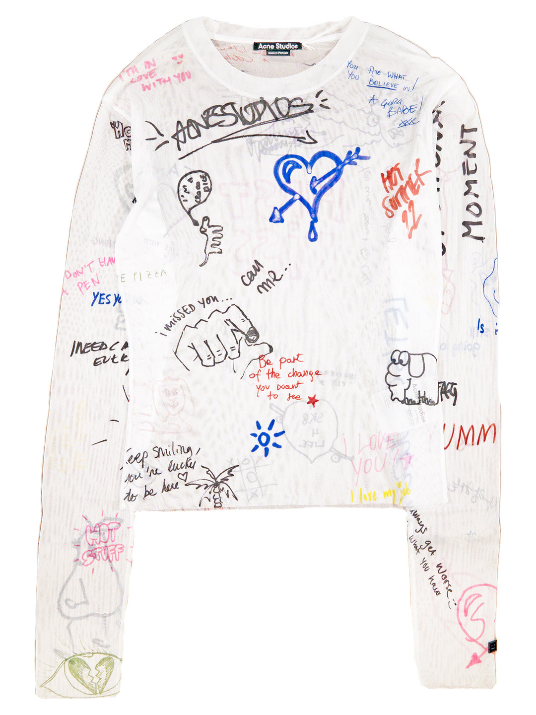 Acne Studios Scribbles Mesh Shirt
