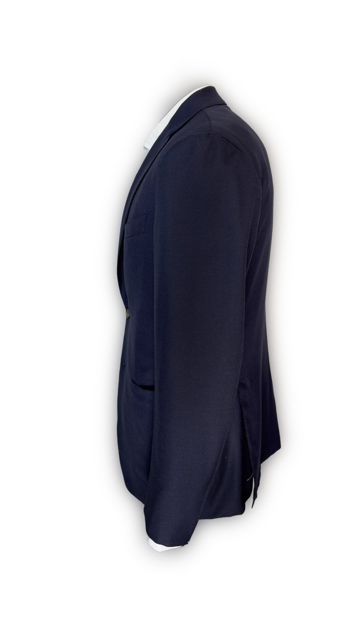 LUCIANO BARBERA NAVY HOPSACK JACKET
