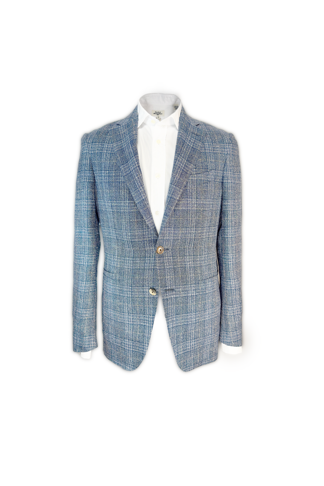 LUCIANO BARBERA GREY NAVY PLAID JACKET