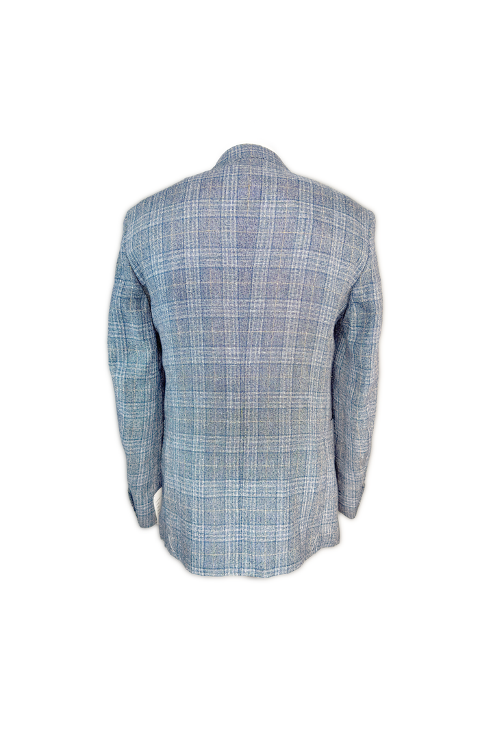 LUCIANO BARBERA GREY NAVY PLAID JACKET