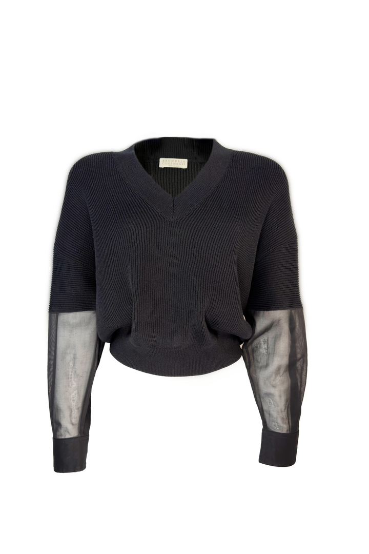 BRUNELLO CUCINELLI ORGANZA SWEATER