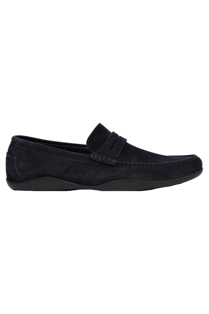 Harry's of London Basel Kudu Suede Loafer in Midnight - Lawrence Covell