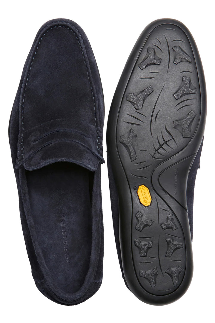 Harry's of London Basel Kudu Suede Loafer in Midnight - Lawrence Covell