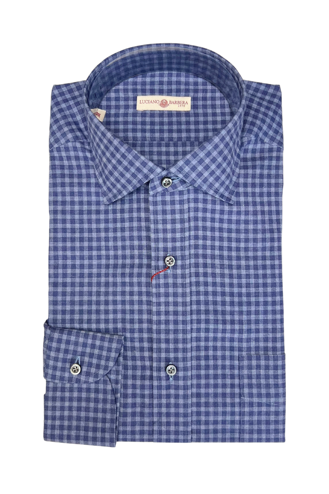 Luciano Barbera Blue Gingham Shirt