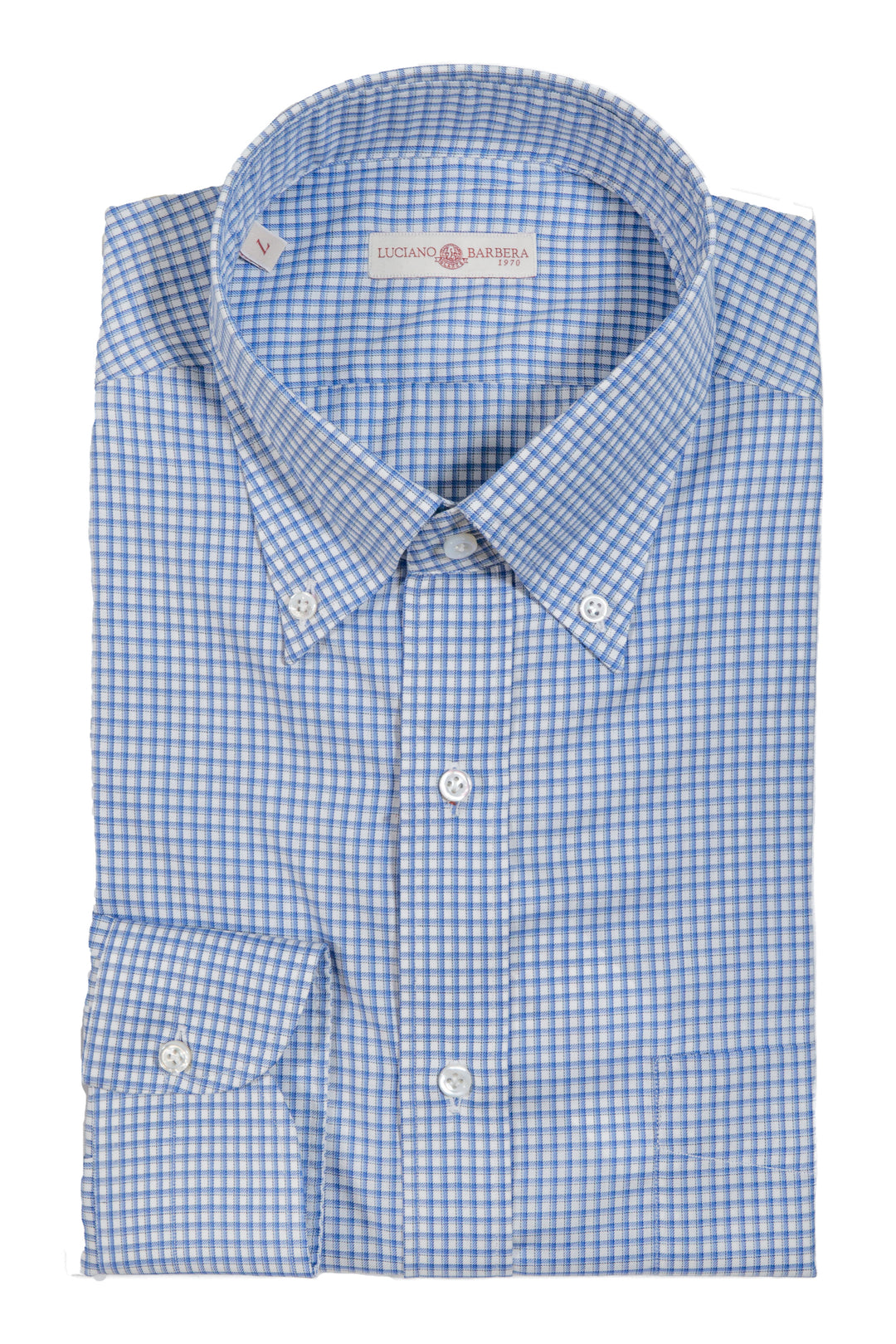 Luciano Barbera Light Blue Mini Tattersall Shirt