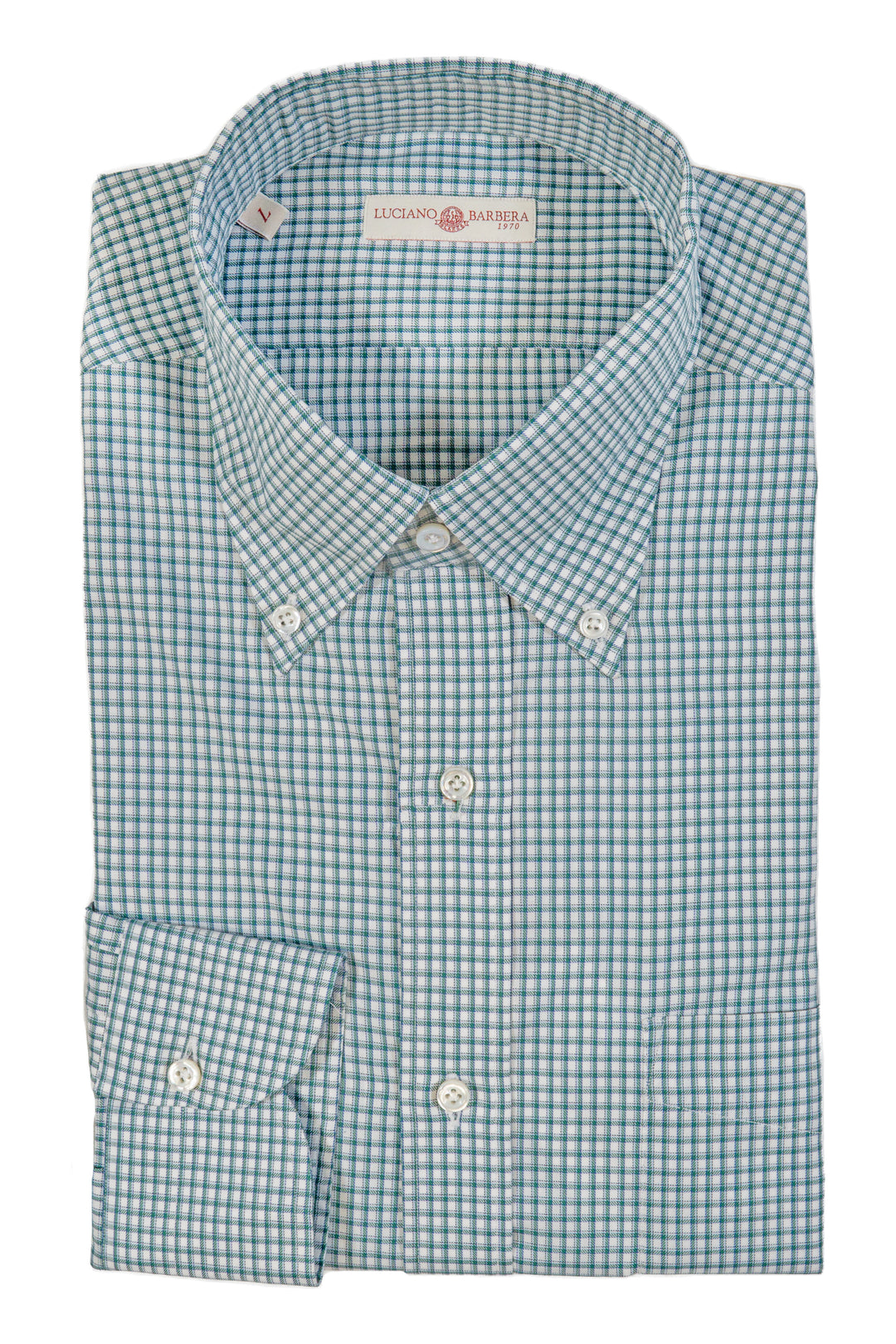 Luciano Barbera Light Green Mini Tattersall Shirt