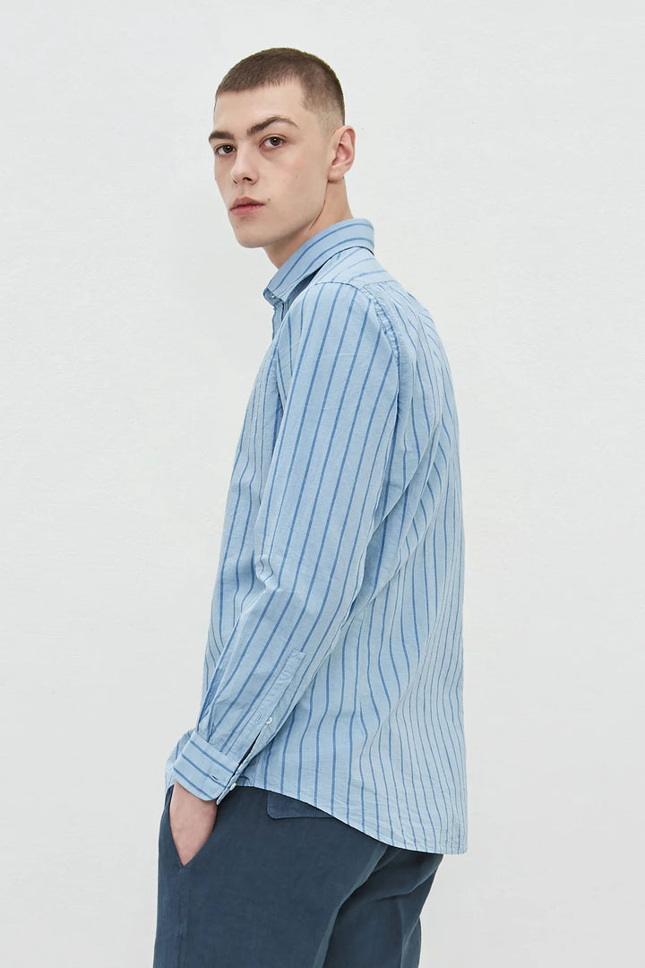 MASSIMO ALBA BLUE STRIPED SHIRT