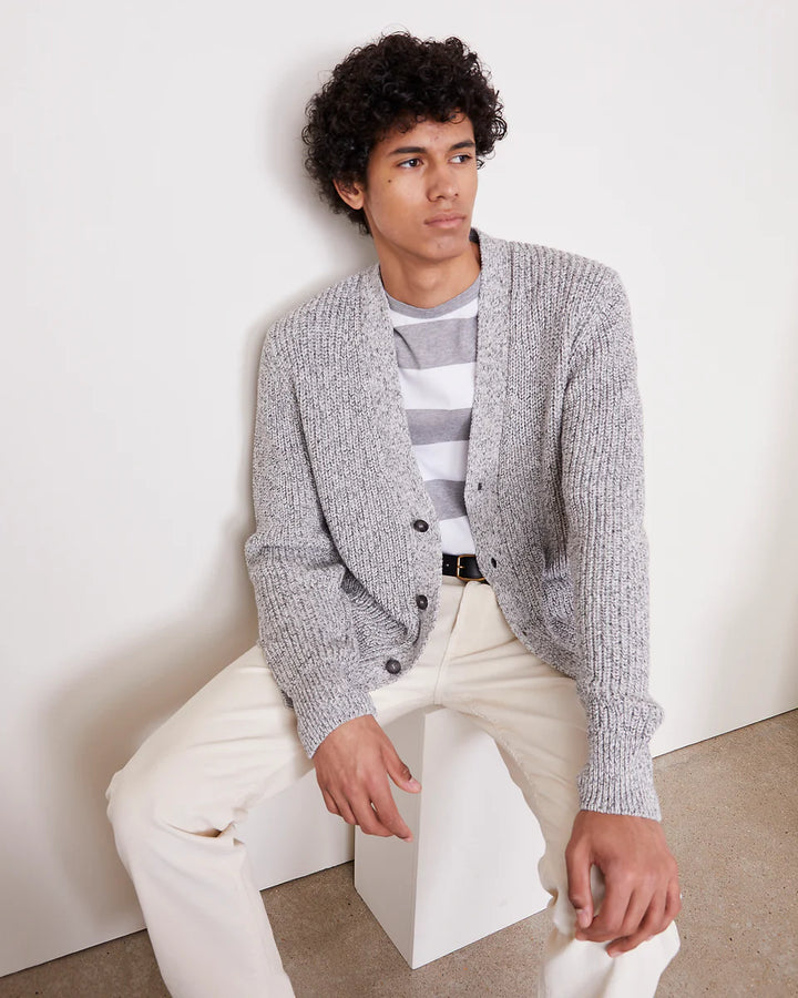 OFFICINE GENERALE LIGHT GREY CARDIGAN