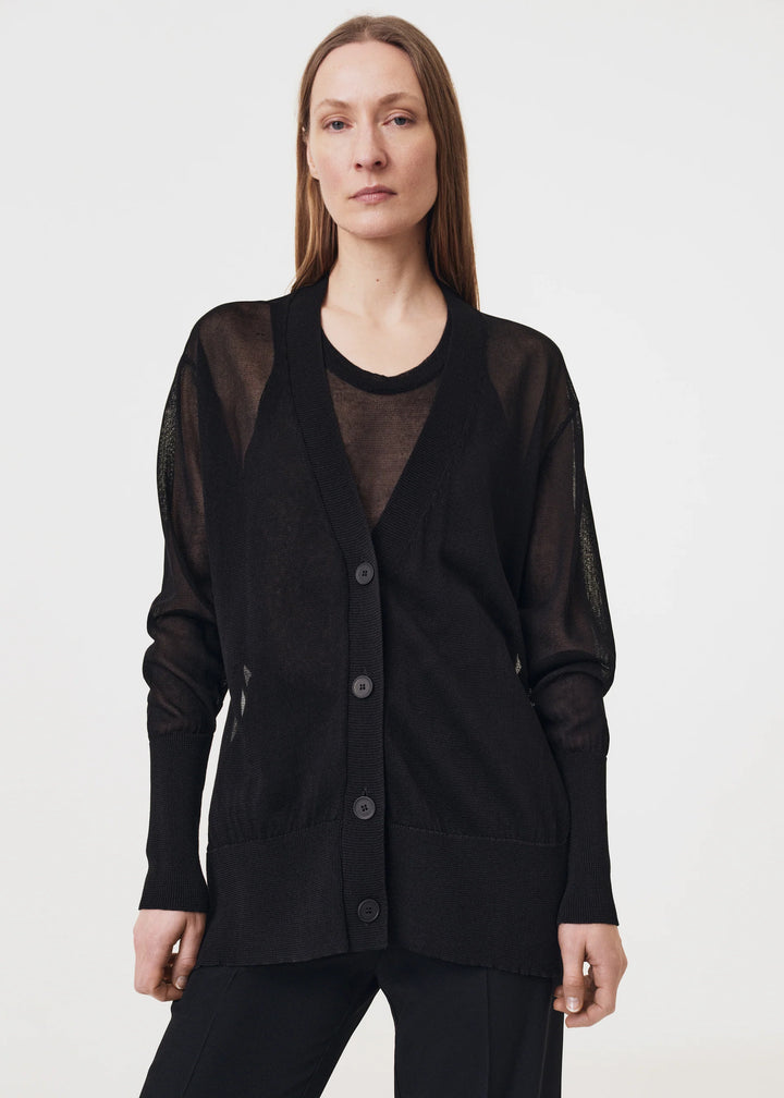 BITE STUDIOS SEMI SHEER CARDIGAN IN BLACK