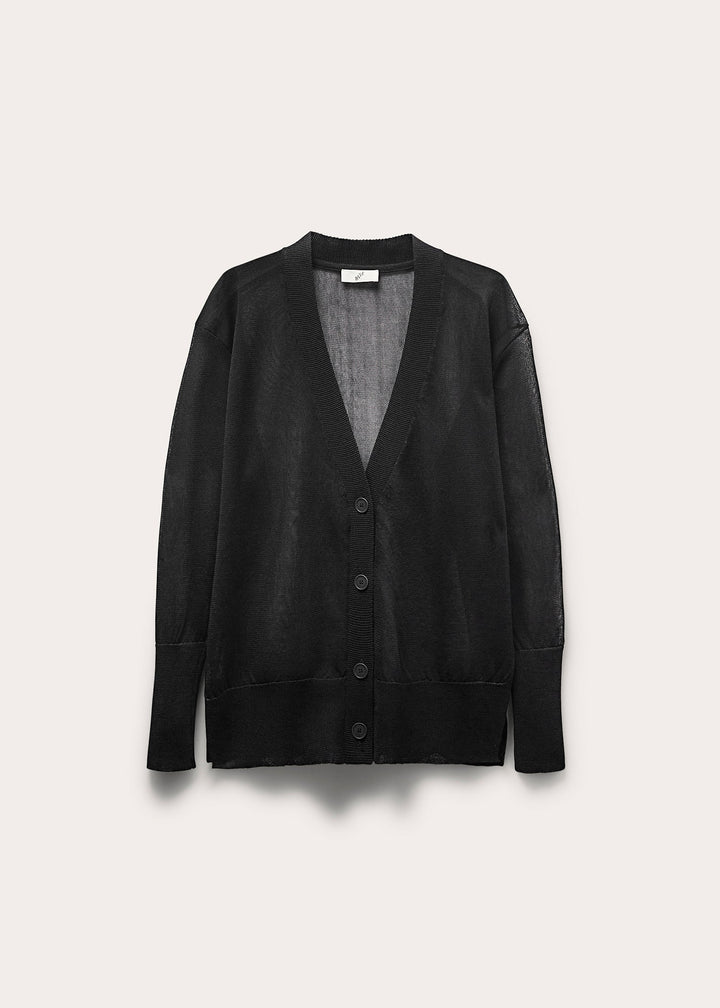 BITE STUDIOS SEMI SHEER CARDIGAN IN BLACK