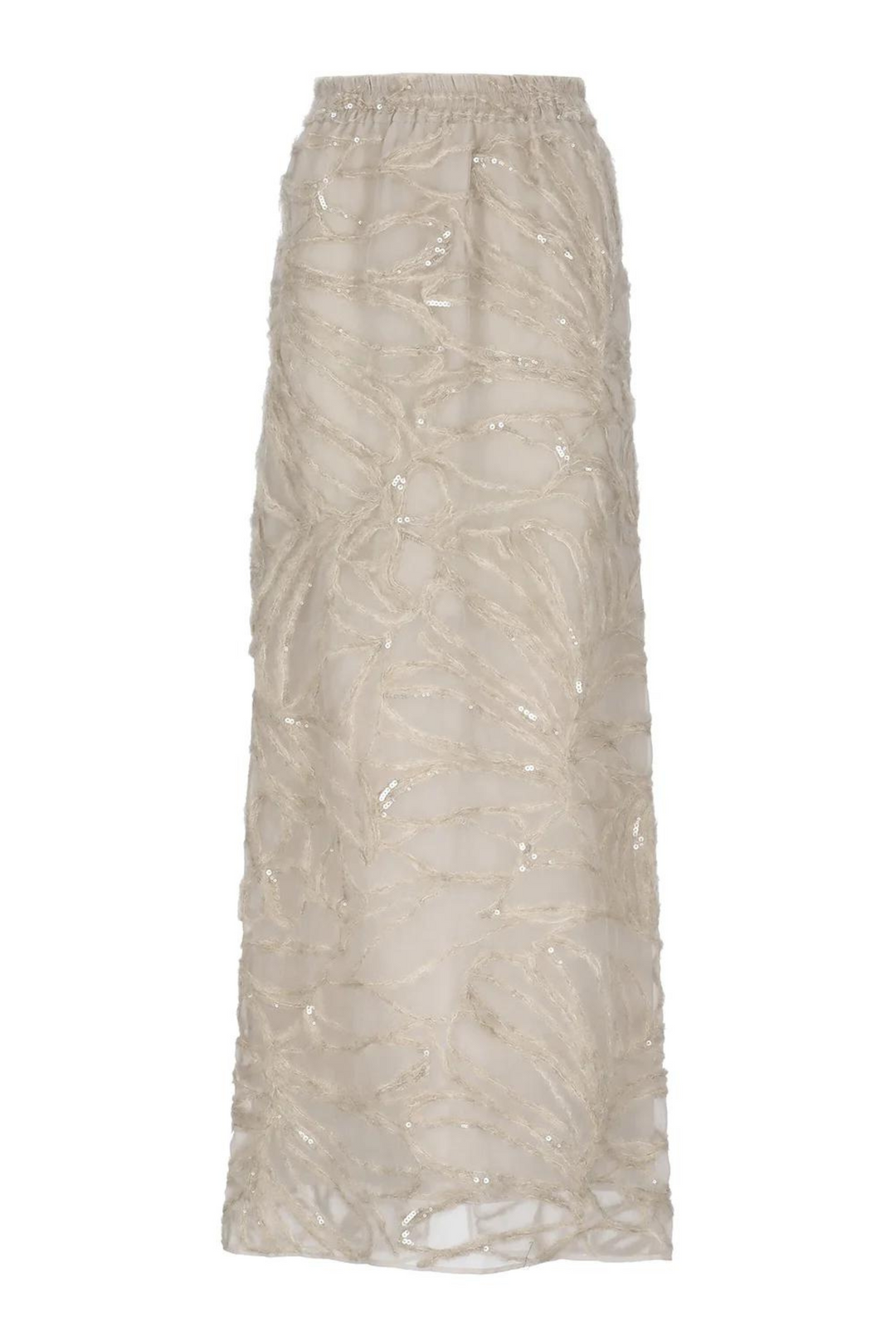 Brunello Cucinelli Embroidered Silk Skirt