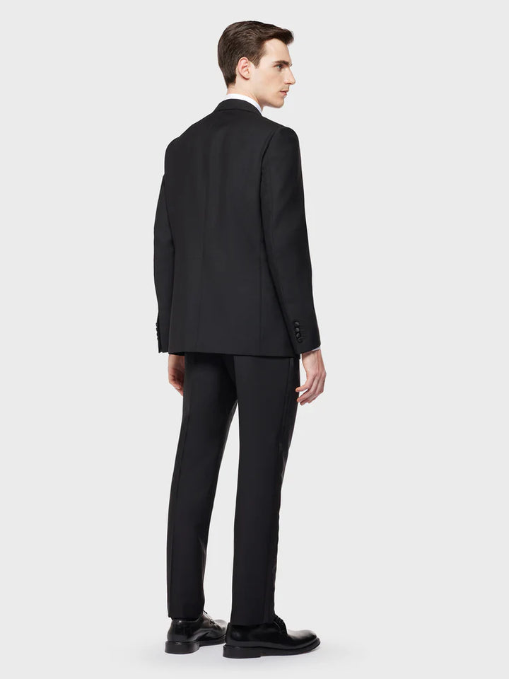 CARUSO BLACK WOOL MOHAIR NORMA DINNER SUIT