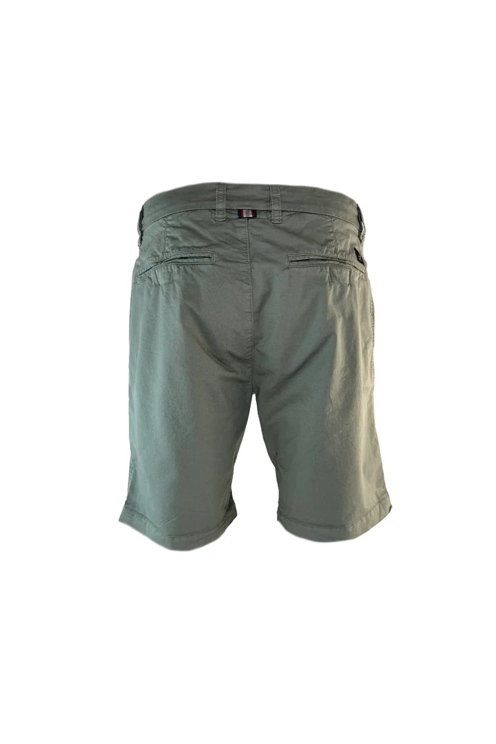 green_cotton_casual_shorts_back