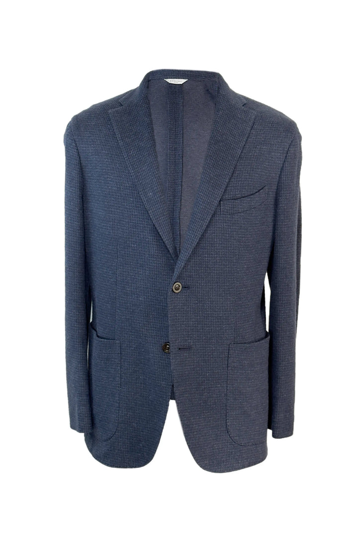 BOGLIOLI NAVY COTTON CHECK JACKET