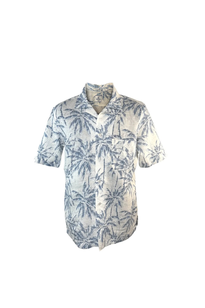 white-linen-shirt-with-blue-palm-print-front-lawrence-covell
