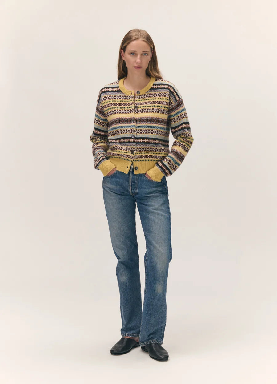 & DUGHTER Ada Fairisle Crewneck Cardigan