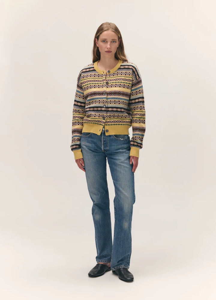 & DUGHTER Ada Fairisle Crewneck Cardigan