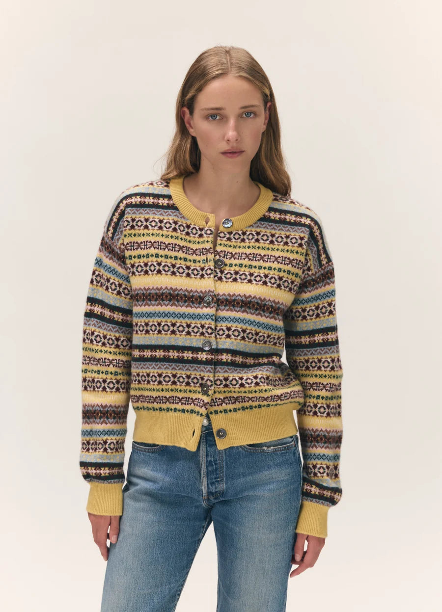 & DUGHTER Ada Fairisle Crewneck Cardigan