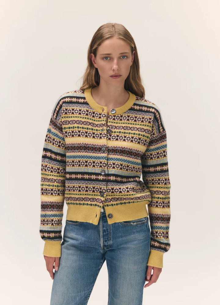& DUGHTER Ada Fairisle Crewneck Cardigan