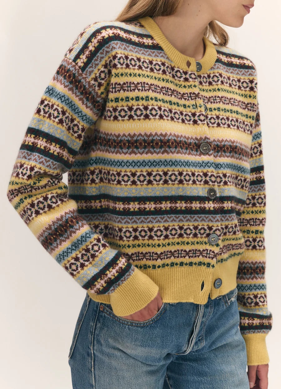 & DUGHTER Ada Fairisle Crewneck Cardigan