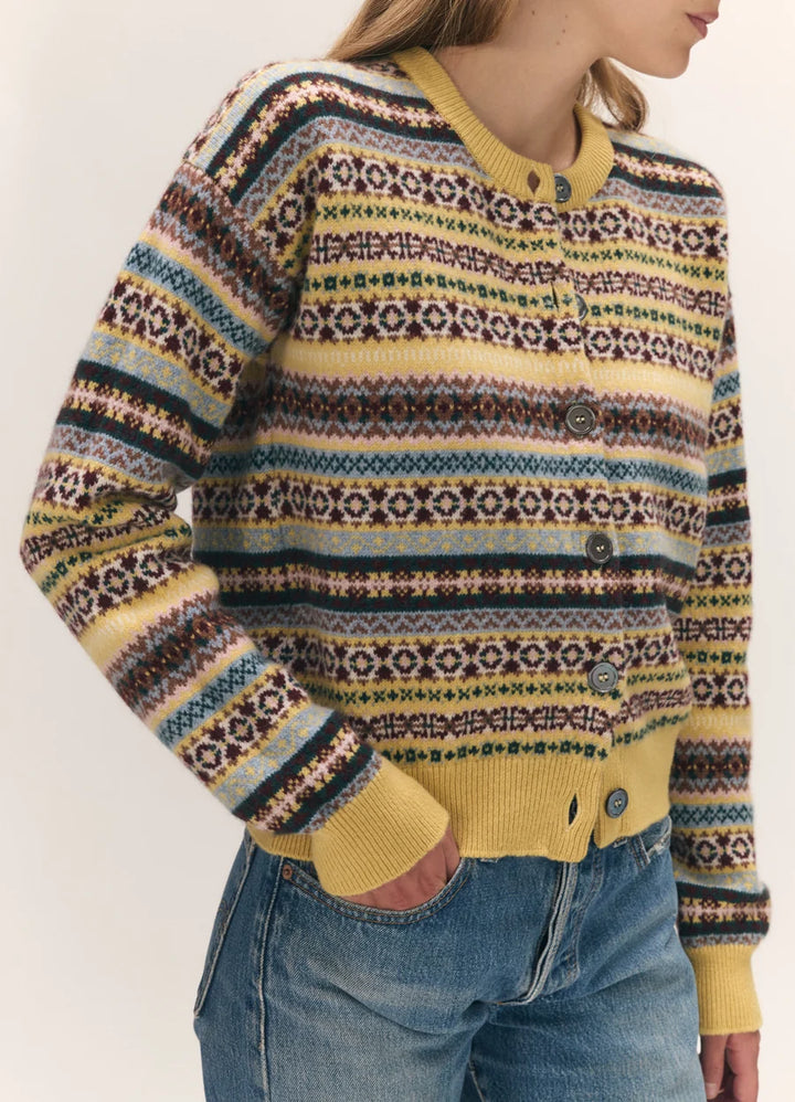 & DUGHTER Ada Fairisle Crewneck Cardigan