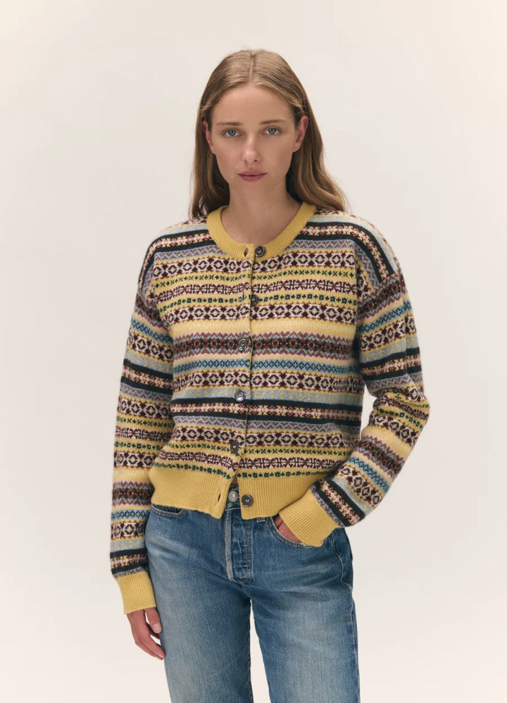 & DUGHTER Ada Fairisle Crewneck Cardigan