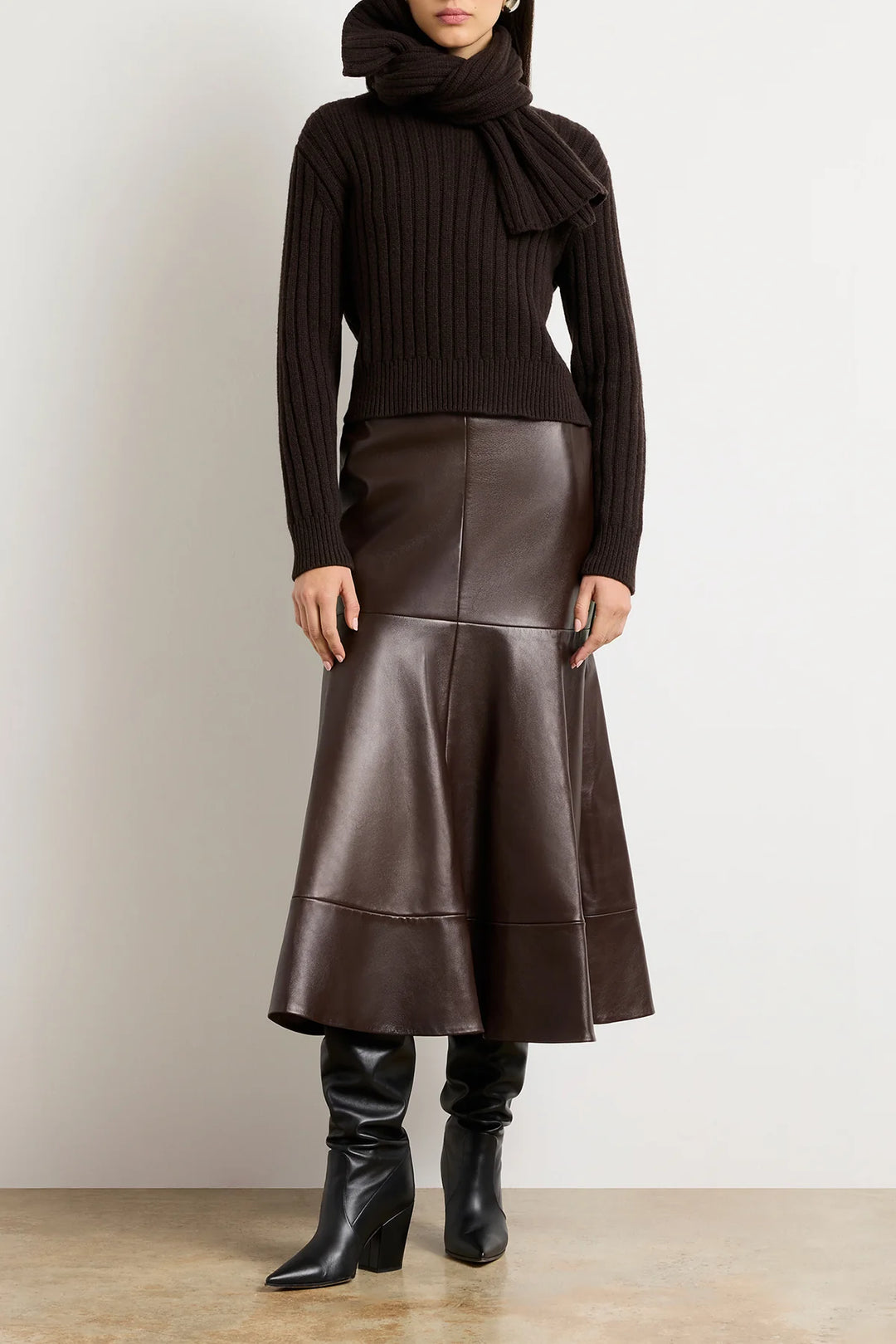 BRANDON MAXWELL RYAN SCARF SWEATER
