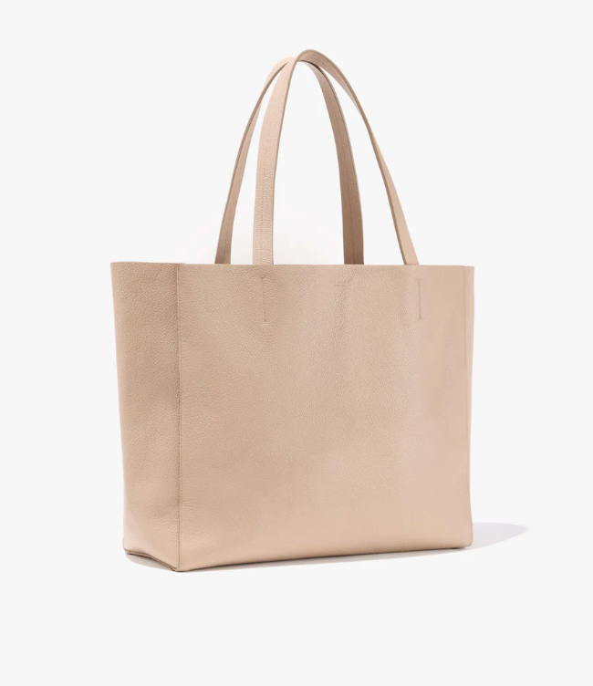 Beige tote bag on a white background