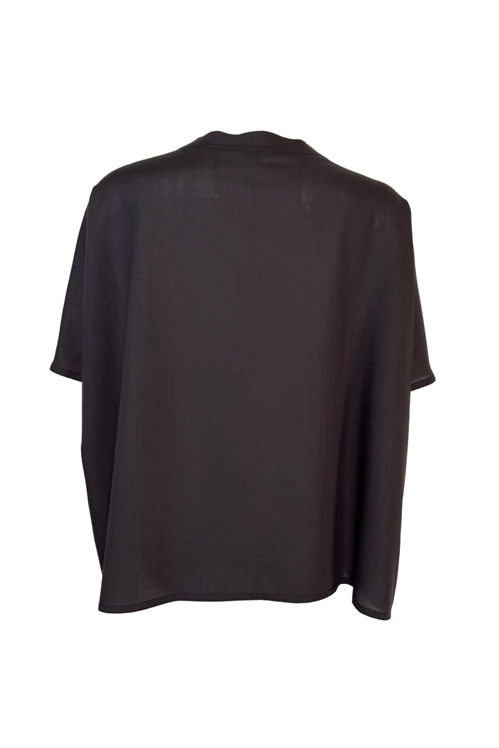 Black t-shirt on a white background