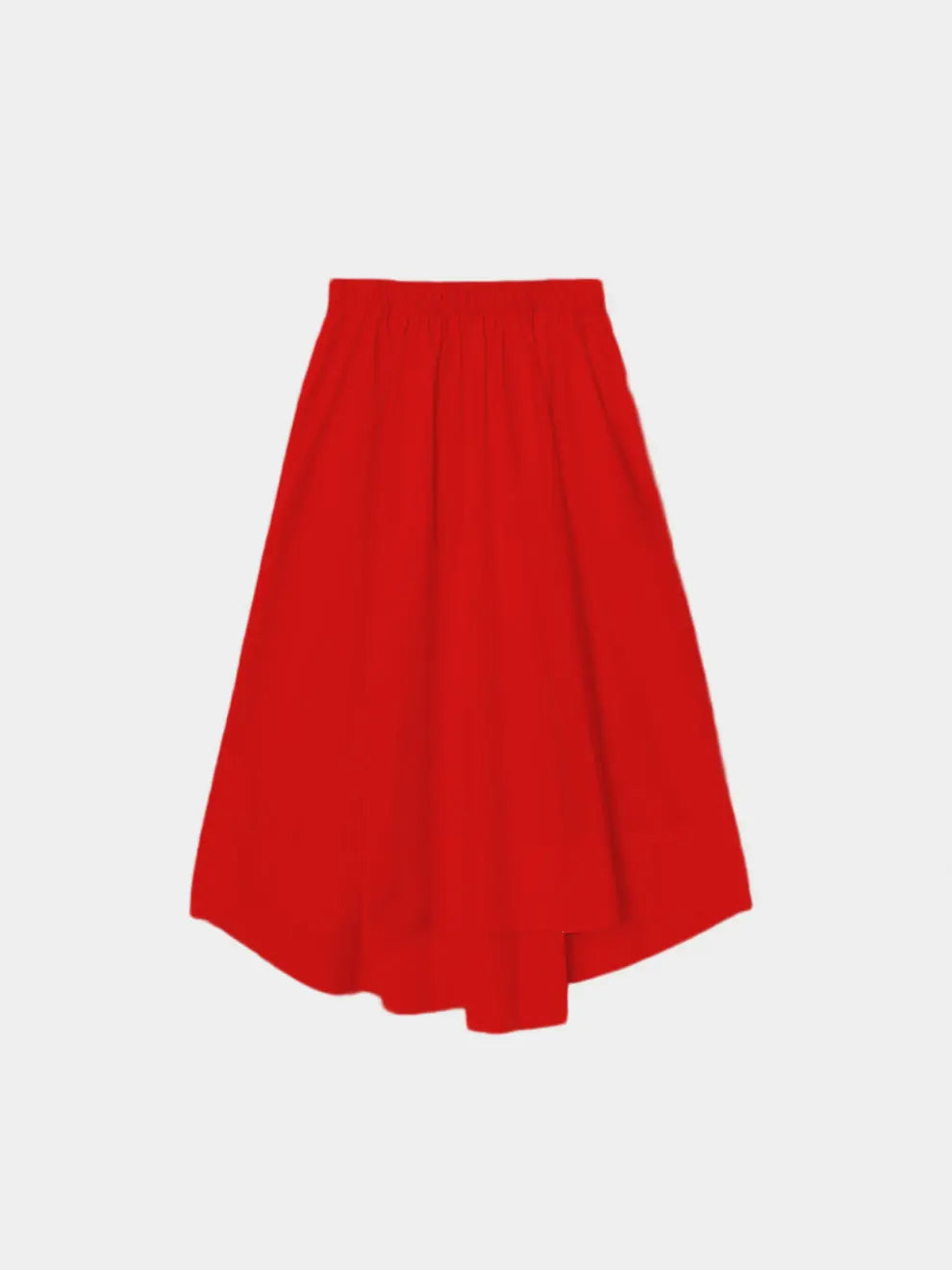 Red skirt on a light gray background