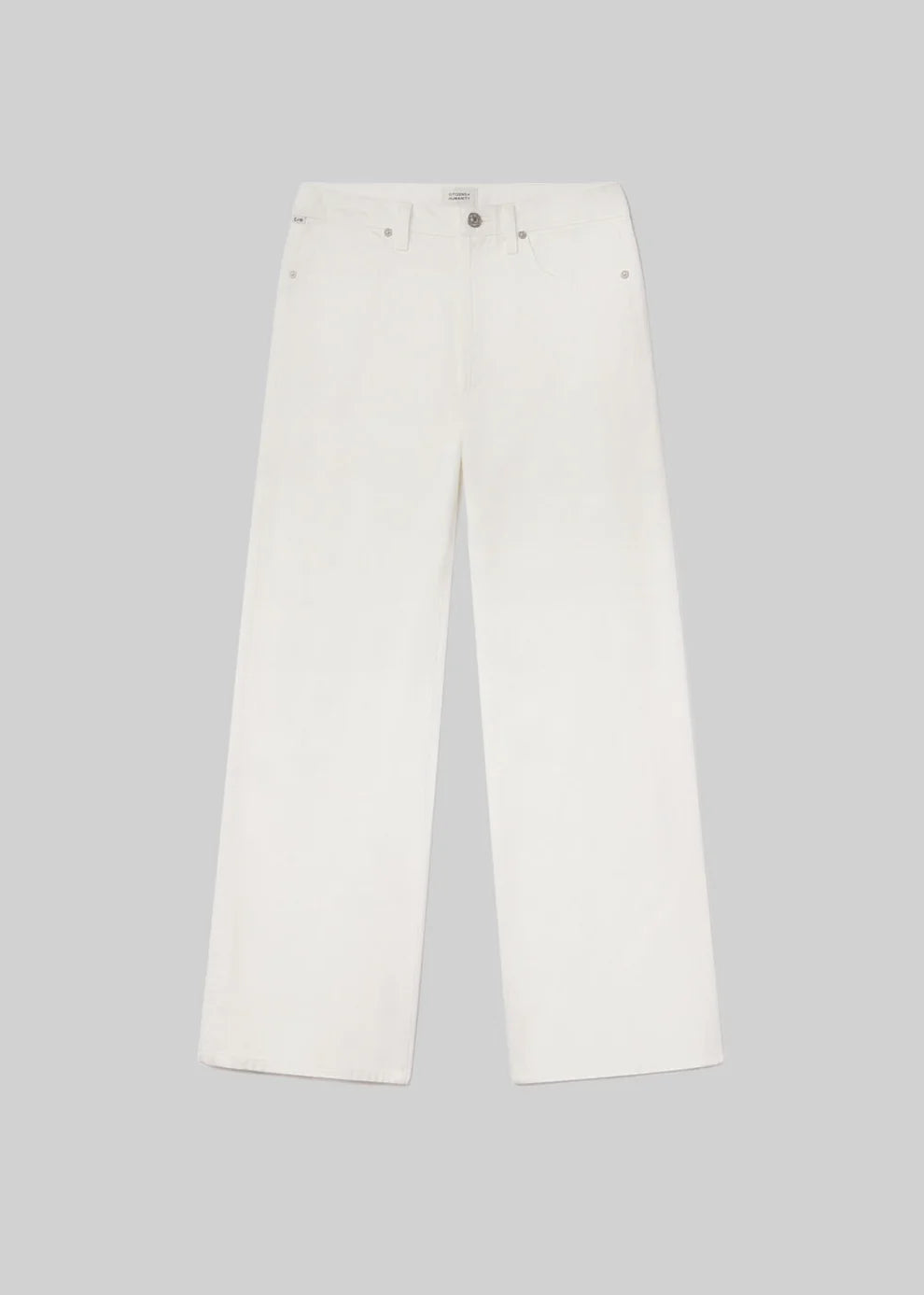 White jeans on a gray background