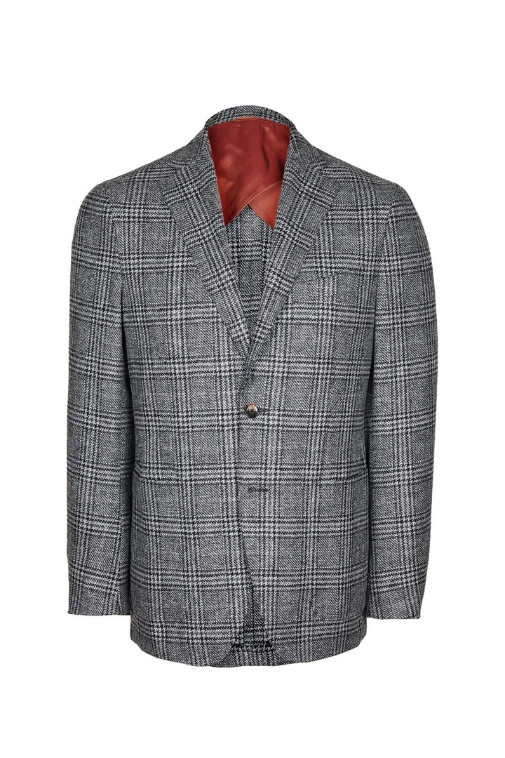 Luciano Barbera Grey Plaid Jacket
