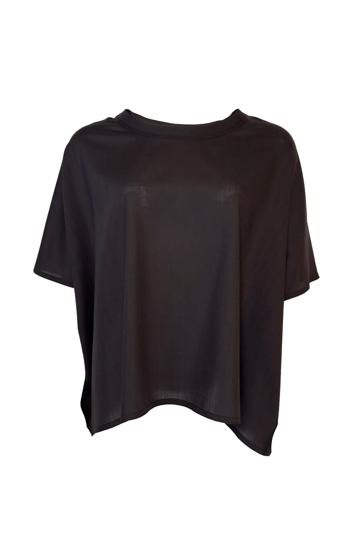 Black t-shirt on a white background