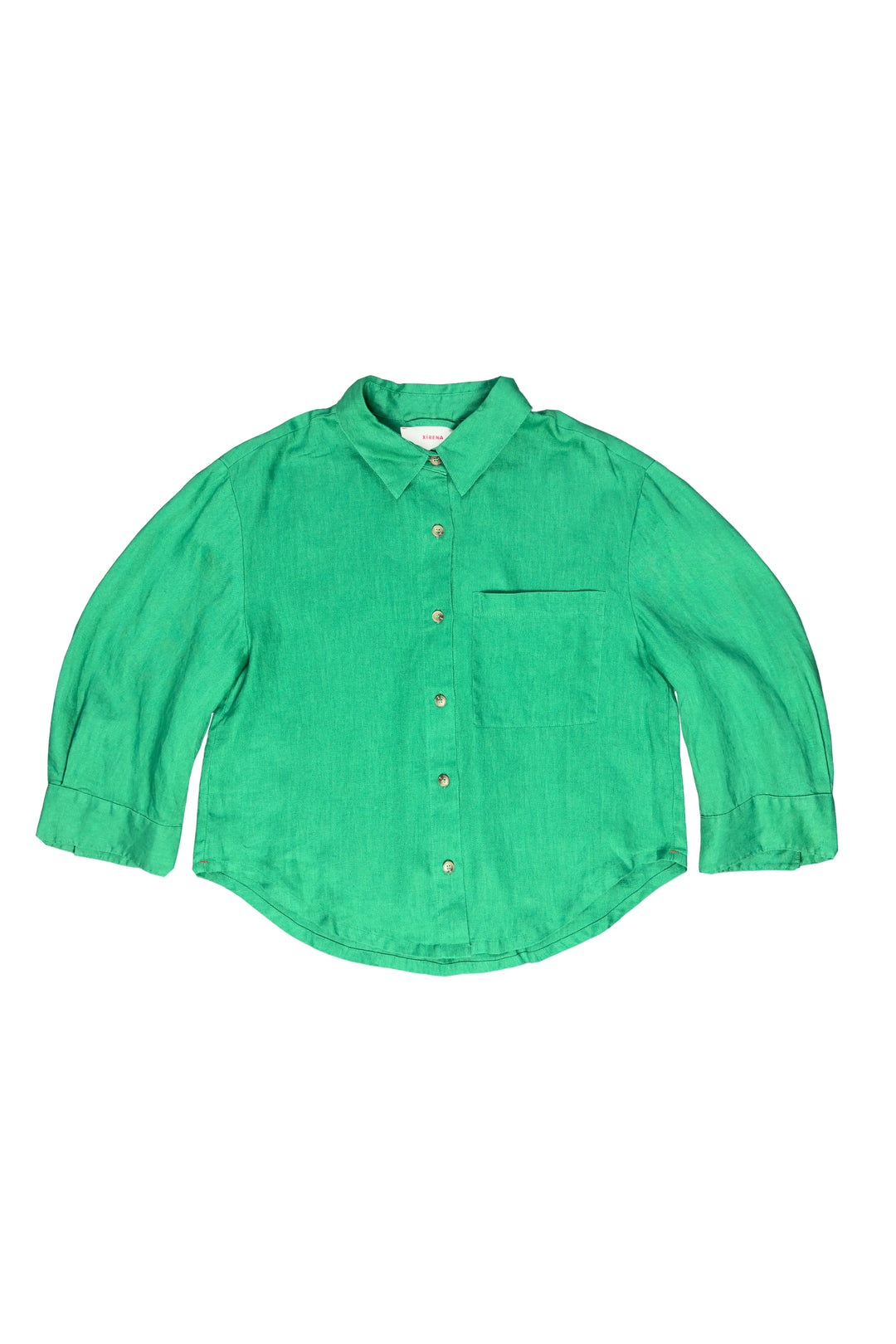 Green shirt on a white background
