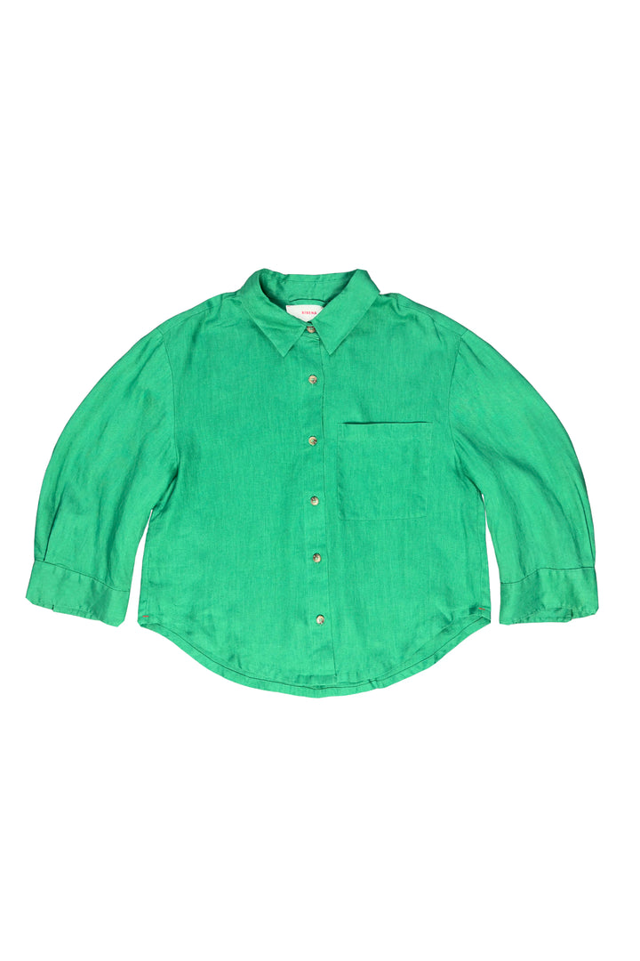 Green shirt on a white background
