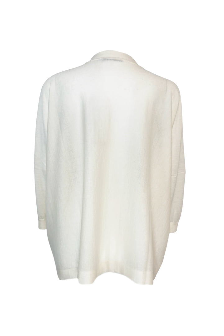 White cardigan on a white background